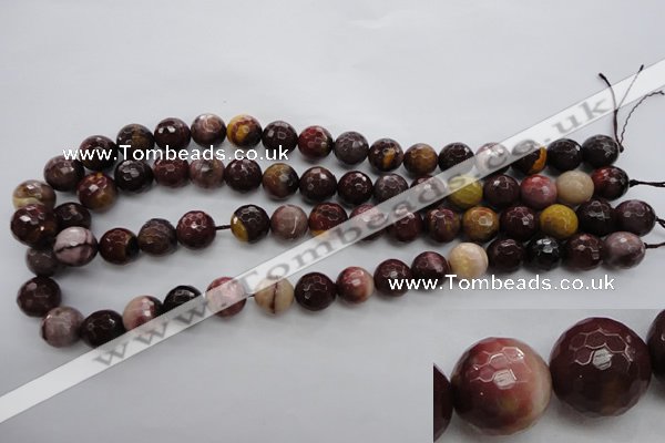 CMK115 15.5 inches 12mm faceted round mookaite beads wholesale