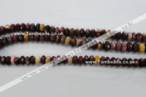 CMK121 15.5 inches 7*10mm faceted rondelle mookaite beads wholesale