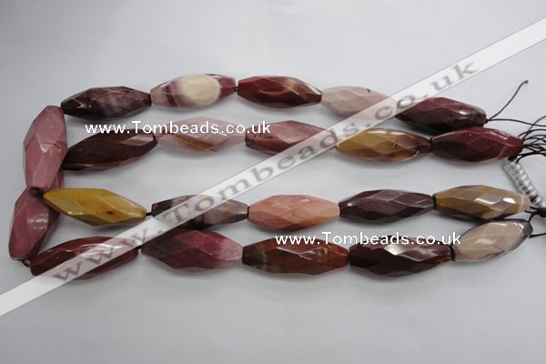 CMK132 15.5 inches 14*35mm faceted rice mookaite beads wholesale