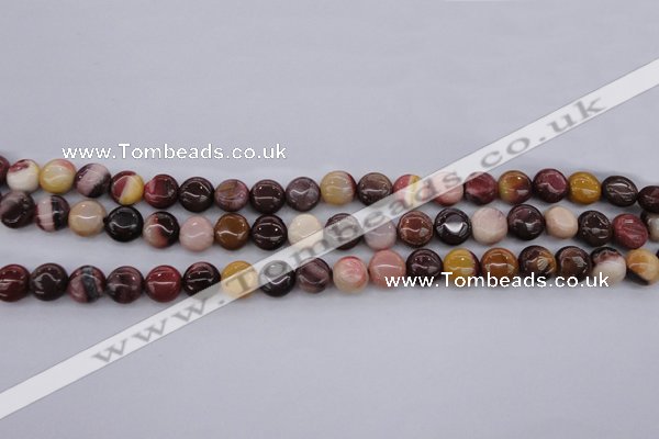 CMK135 15.5 inches 8mm flat round mookaite beads wholesale