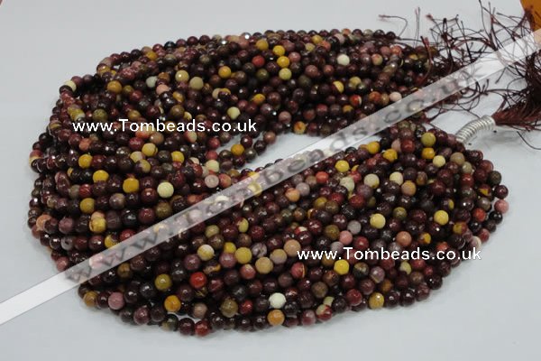 CMK15 15.5 inches 4mm faceted round mookaite beads wholesale