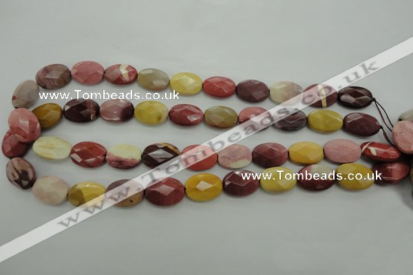 CMK155 15.5 inches 13*18mm faceted oval mookaite beads wholesale