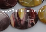 CMK158 15.5 inches 25*35mm faceted oval mookaite beads wholesale