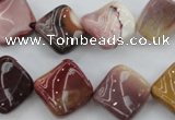 CMK165 15.5 inches 15*15mm twisted diamond mookaite beads wholesale