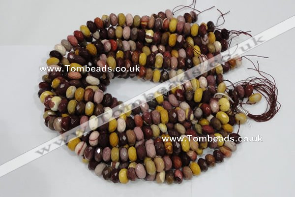 CMK21 15.5 inches 8*14mm faceted rondelle mookaite beads wholesale