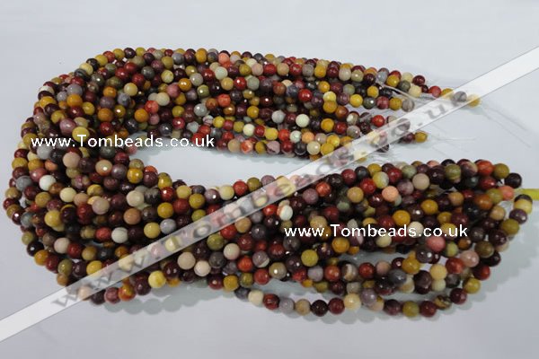 CMK211 15.5 inches 6mm faceted round mookaite gemstone beads