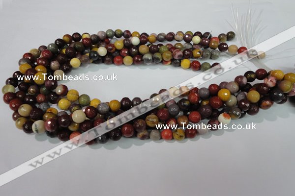 CMK212 15.5 inches 8mm faceted round mookaite gemstone beads