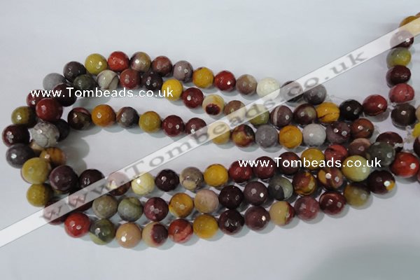 CMK214 15.5 inches 12mm faceted round mookaite gemstone beads