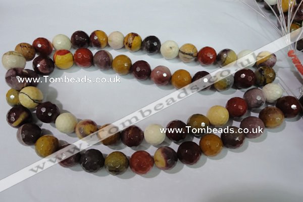 CMK215 15.5 inches 14mm faceted round mookaite gemstone beads