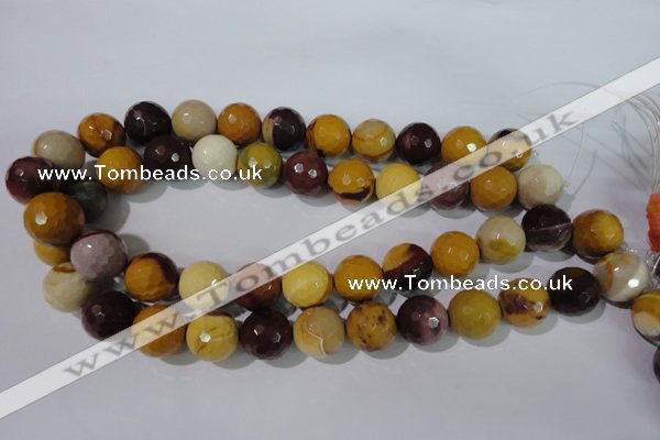 CMK216 15.5 inches 16mm faceted round mookaite gemstone beads