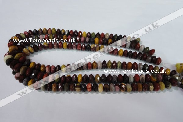 CMK225 15.5 inches 6*10mm faceted rondelle mookaite gemstone beads