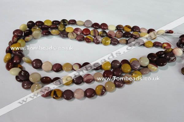 CMK240 15.5 inches 10mm flat round mookaite gemstone beads