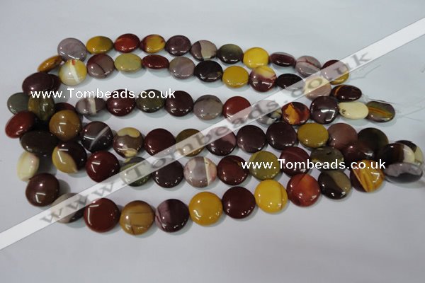 CMK242 15.5 inches 15mm flat round mookaite gemstone beads