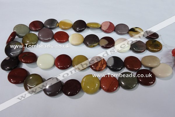 CMK244 15.5 inches 20mm flat round mookaite gemstone beads