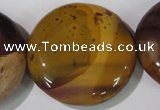 CMK247 15.5 inches 35mm flat round mookaite gemstone beads