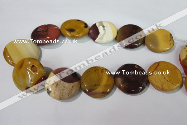 CMK247 15.5 inches 35mm flat round mookaite gemstone beads