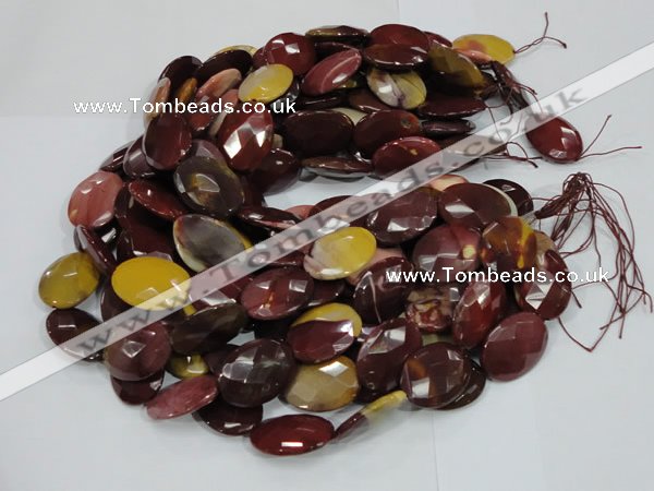 CMK25 15.5 inches 15*20mm faceted oval mookaite beads wholesale