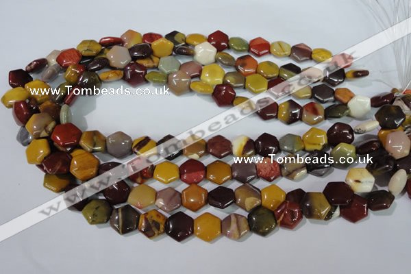 CMK278 15.5 inches 12*12mm hexagon mookaite gemstone beads
