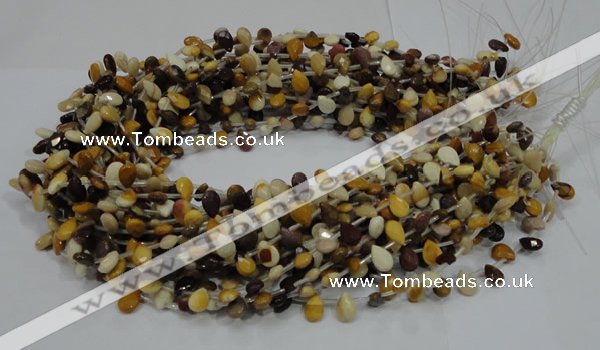 CMK29 15.5 inches 6*10mm faceted flat teardrop mookaite beads