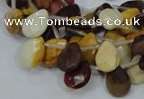 CMK30 15.5 inches 10*14mm faceted flat teardrop mookaite beads