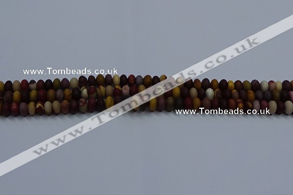 CMK301 15.5 inches 5*8mm rondelle matte mookaite beads wholesale