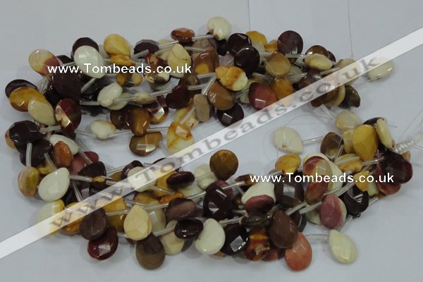 CMK31 15.5 inches 14*18mm faceted flat teardrop mookaite beads