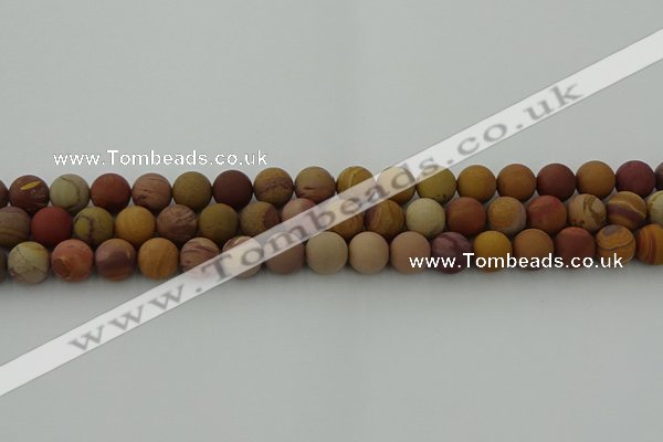 CMK312 15.5 inches 8mm round matte sunset mookaite beads