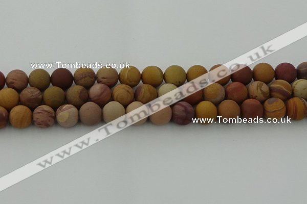 CMK314 15.5 inches 12mm round matte sunset mookaite beads