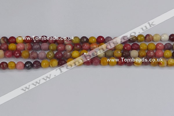 CMK317 15.5 inches 6mm faceted round mookaite gemstone beads