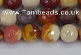 CMK318 15.5 inches 8mm faceted round mookaite gemstone beads