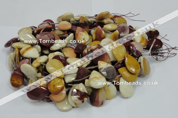 CMK33 15.5 inches 18*25mm faceted flat teardrop mookaite beads