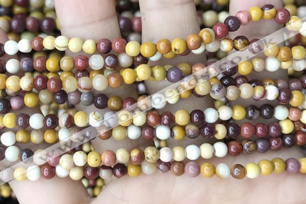 CMK345 15.5 inches 4mm round mookaite jasper beads wholesale