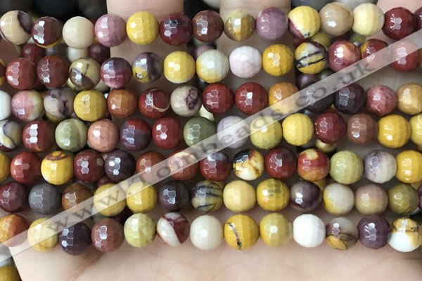 CMK352 15 inches 6mm faceted round mookaite beads wholesale