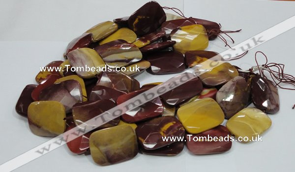 CMK39 15.5 inches 30*40mm faceted rectangle mookaite beads wholesale