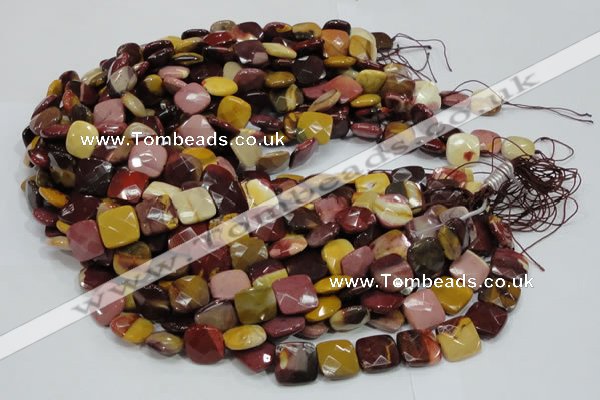 CMK40 15.5 inches 10*10mm faceted square mookaite beads wholesale