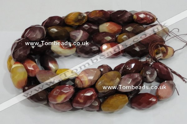 CMK47 15.5 inches 18*30mm faceted rice mookaite beads wholesale