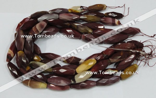 CMK49 15.5 inches 14*38mm faceted rice mookaite beads wholesale