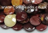 CMK52 15.5 inches 12mm faceted coin mookaite beads wholesale