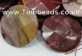 CMK54 15.5 inches 30mm faceted coin mookaite beads wholesale