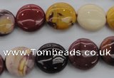 CMK87 15.5 inches 15mm flat round mookaite beads wholesale