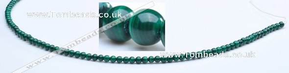 CMN01 A grade 3mm round natural malachite beads Wholesale