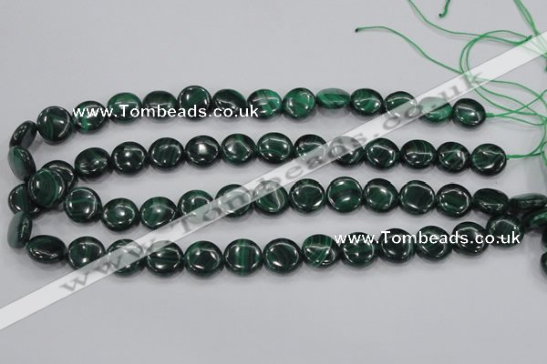 CMN101 15.5 inches 16mm flat round natural malachite beads wholesale