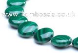 CMN110 15.5 inches 10mm flat round natural malachite beads