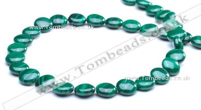 CMN110 15.5 inches 10mm flat round natural malachite beads