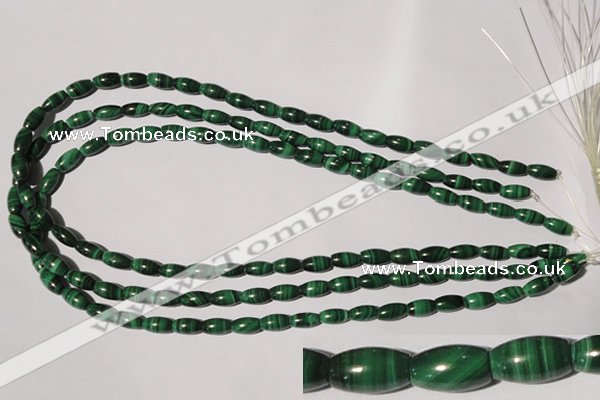 CMN210 15.5 inches 5*9mm rice natural malachite beads wholesale