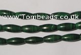 CMN211 15.5 inches 5*12mm rice natural malachite beads wholesale