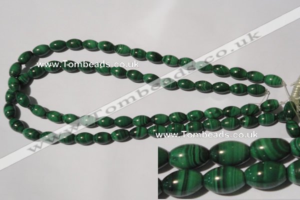CMN212 15.5 inches 8*12mm rice natural malachite beads wholesale