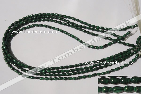 CMN215 15.5 inches 4*6mm teardrop natural malachite beads wholesale