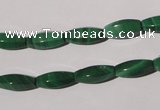 CMN224 15.5 inches 5*12mm faceted rice natural malachite beads