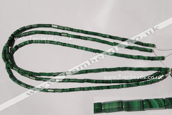 CMN240 15.5 inches 4*8mm faceted tube natural malachite beads